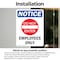 Signmission Employees Only Sign, Vinyl Decal, 5in W x 7in L, 2PK OS-2PACK-NS-D-57-V-12005 - alternate 6